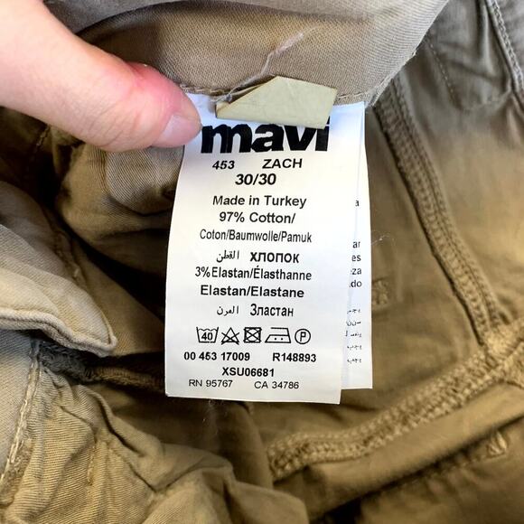 Mavi Men's Straight Leg Outdoor Pant Regular Fit Low Rise Tan Size 30/30 - Picture 4 of 5
